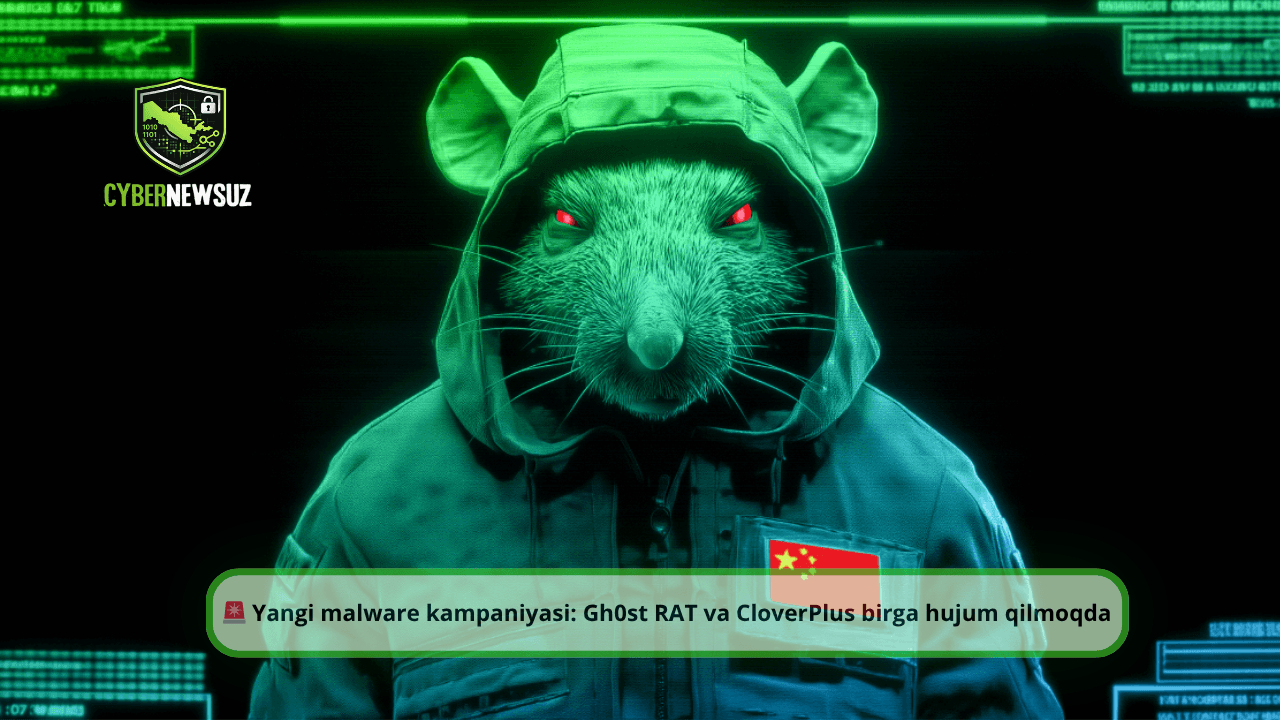 🚨 Yangi malware kampaniyasi: Gh0st RAT va CloverPlus birga hujum qilmoqda